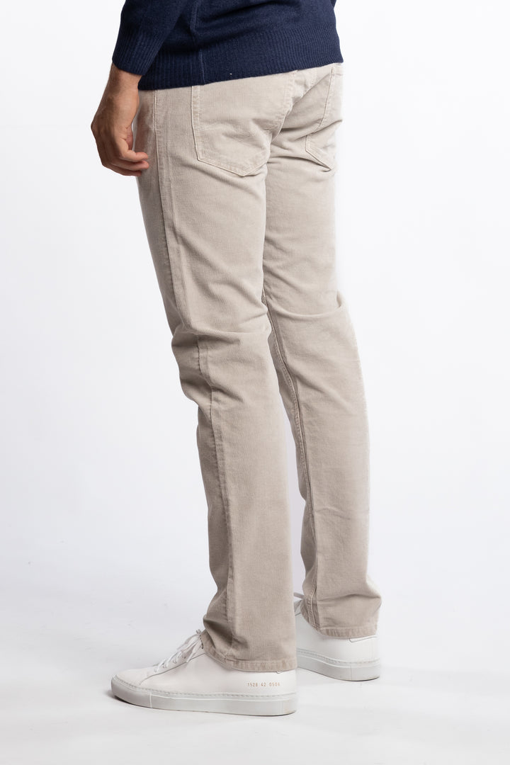 Grover Straight Fit Corduroy Trousers Moon Grey