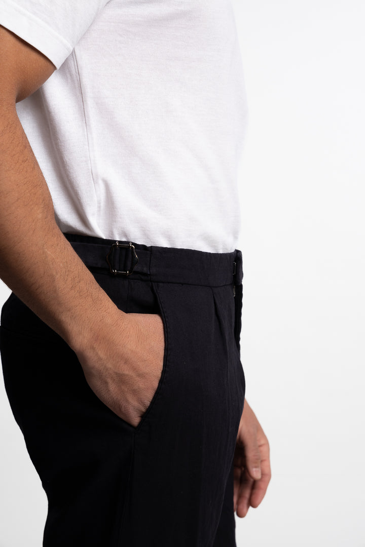 Pisa Cotton/Linen Trousers Navy