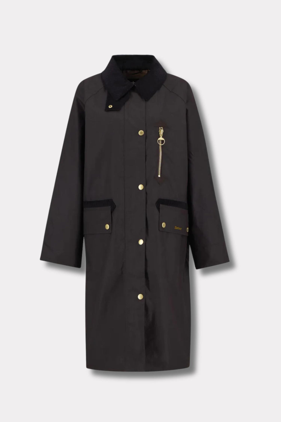 Long Evette Wax Jacket- Rustic