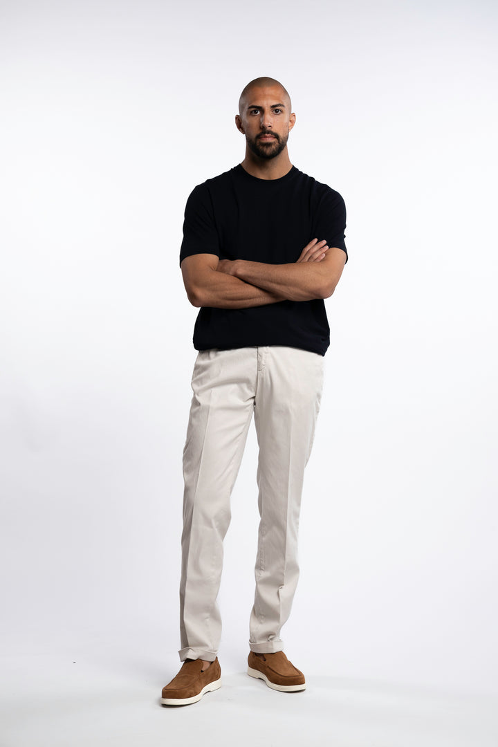 Cotton/Silk Chinos Ivory