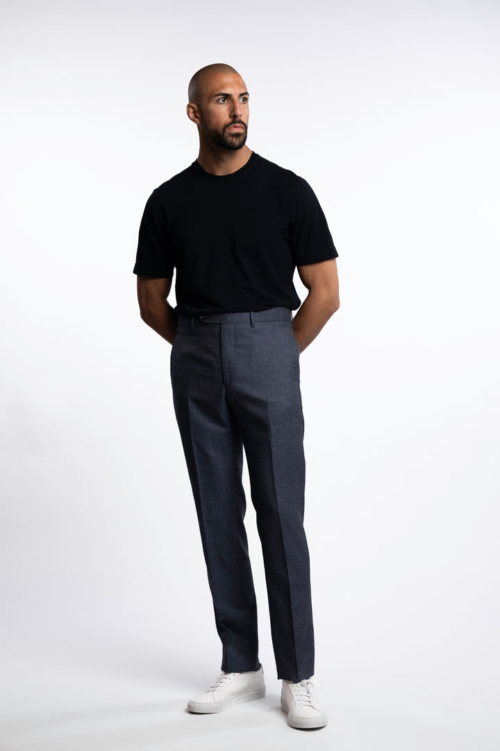 Vulcano Virgin Wool/Cotton Chinos Blue