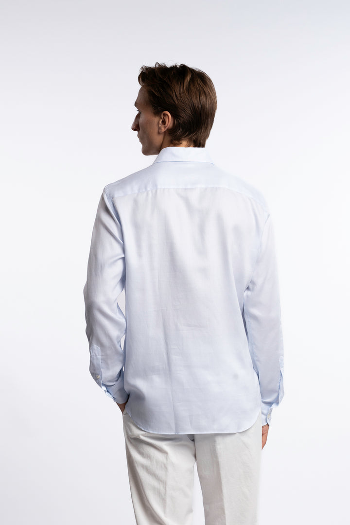 Lyocell/Cotton Shirt Light Blue