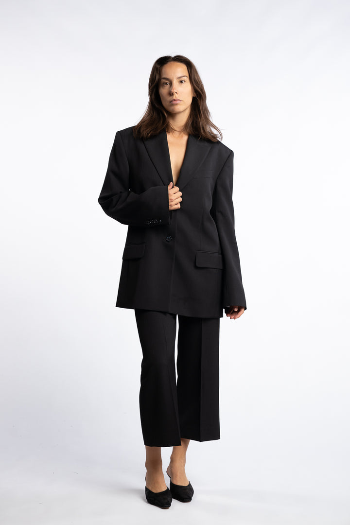 Regular Fit Suit Jacket- Black