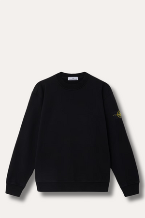 Organic Cotton Fleece Regular-fit Crewneck Black