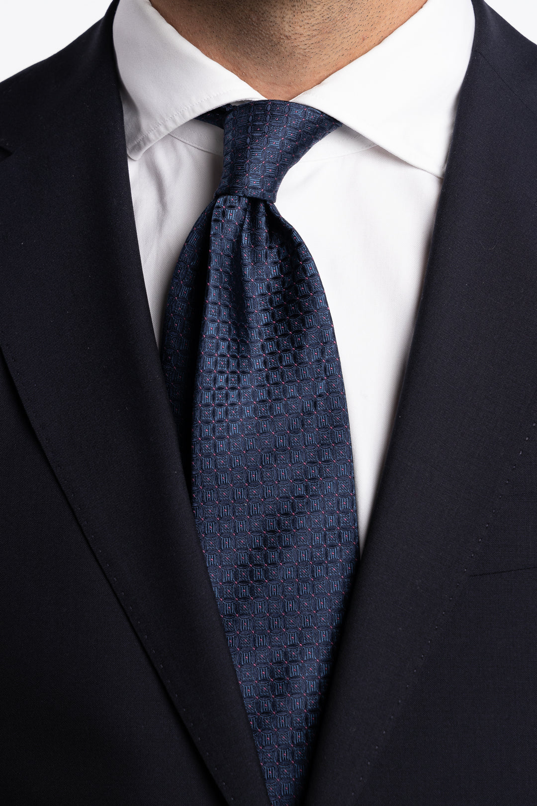 Silk Tie Navy Square