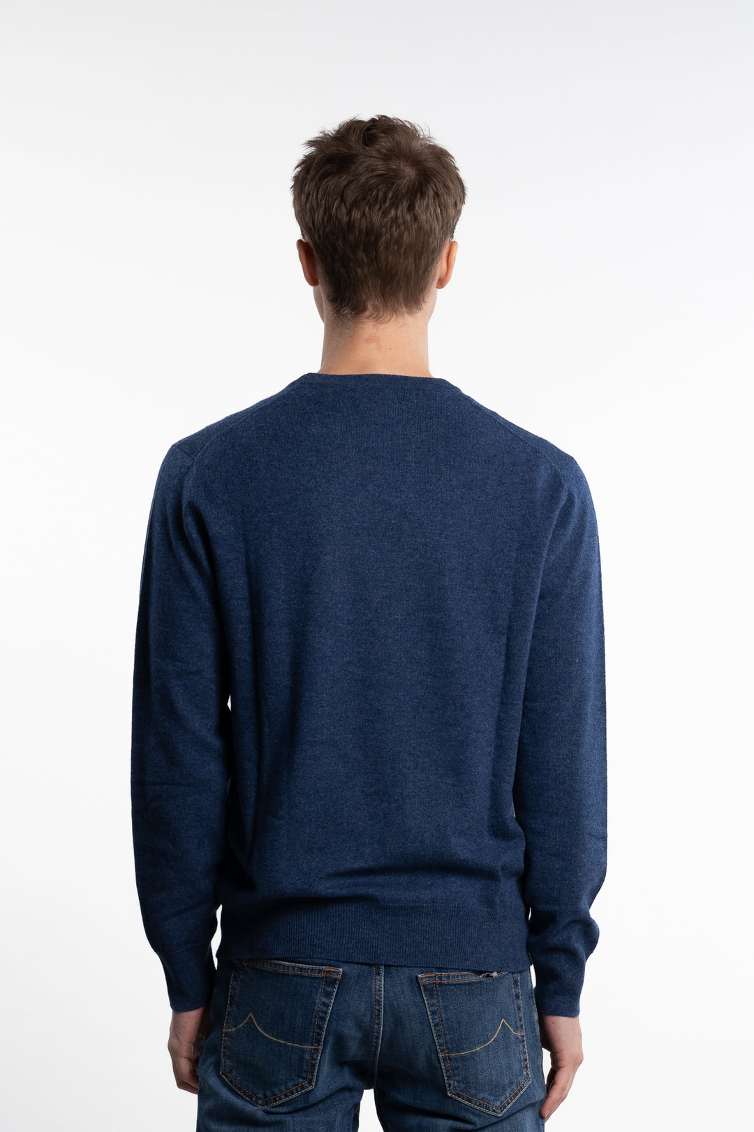 Knitted Cashmere Crewneck Indaco