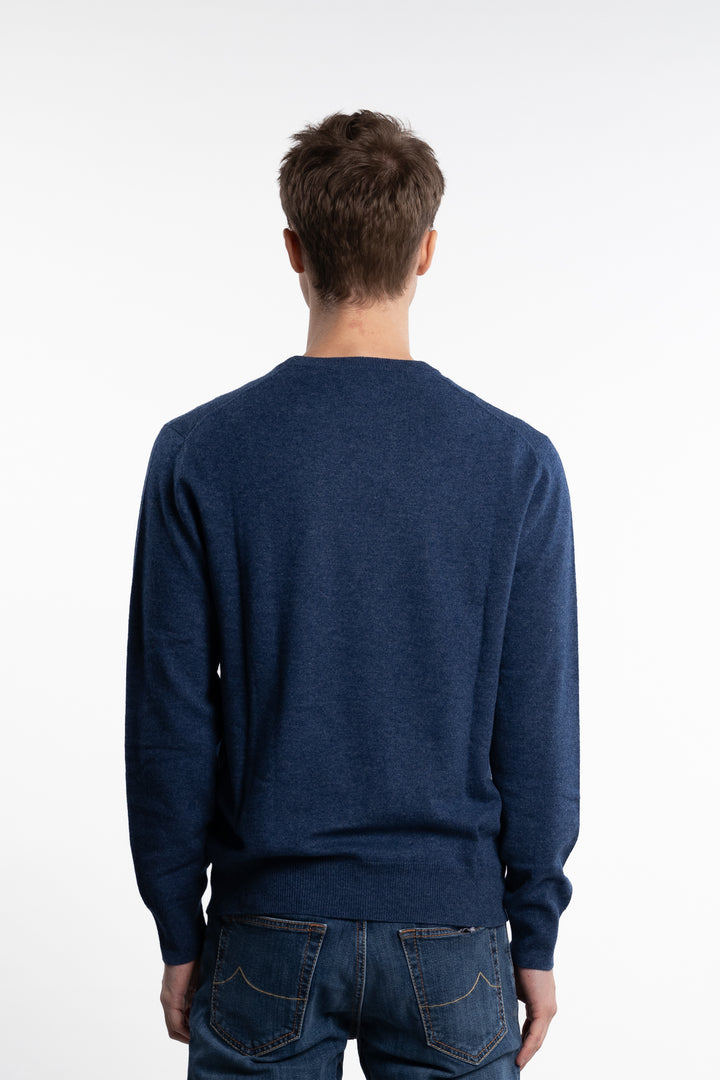 Knitted Cashmere Crewneck Indaco