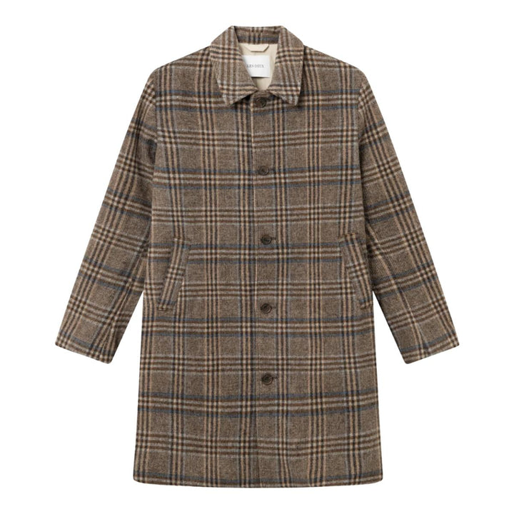 McKay Check Wool Coat Dark Sand/Mountain Grey