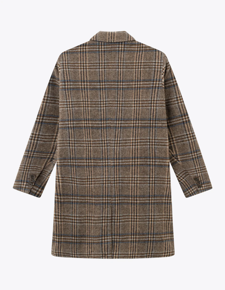 McKay Check Wool Coat Dark Sand/Mountain Grey