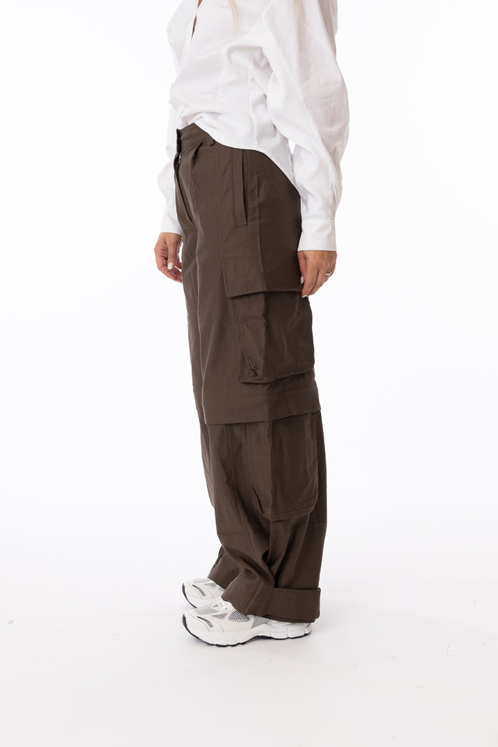 Ebba Cargo Trousers- Olive Green-Holzweiler-Bogartstore