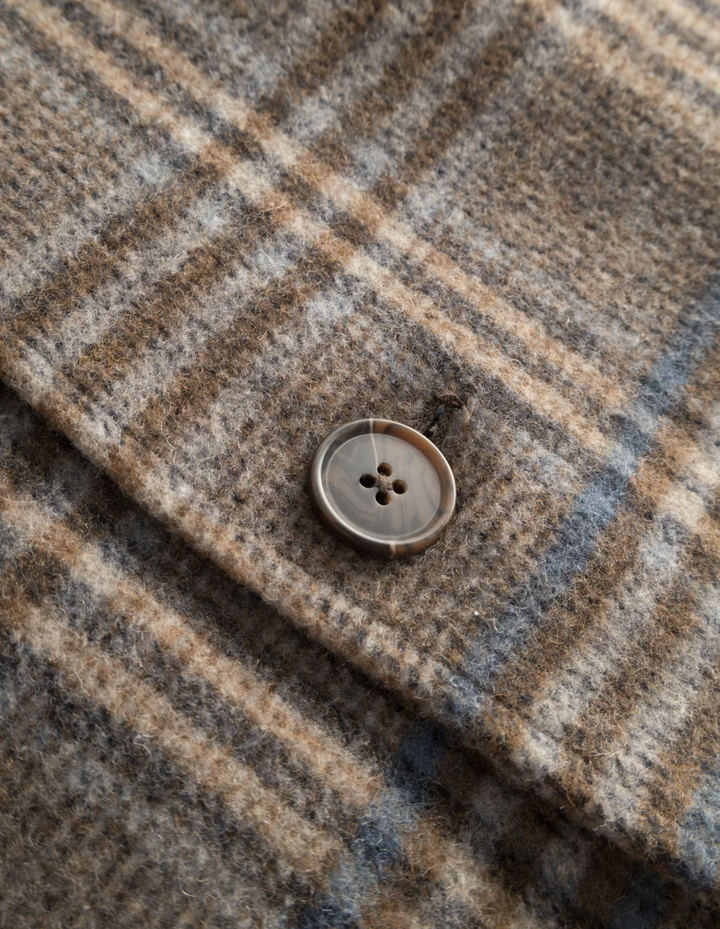 McKay Check Wool Coat Dark Sand/Mountain Grey