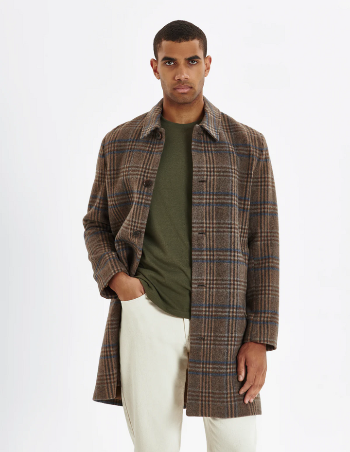 McKay Check Wool Coat Dark Sand/Mountain Grey