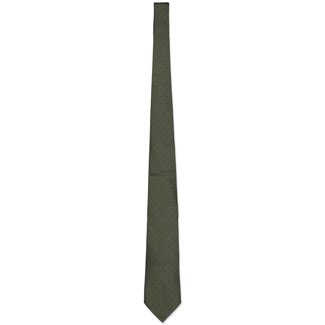 Silk Woven Tie grønn med blå prikker-Slips-Bogartstore