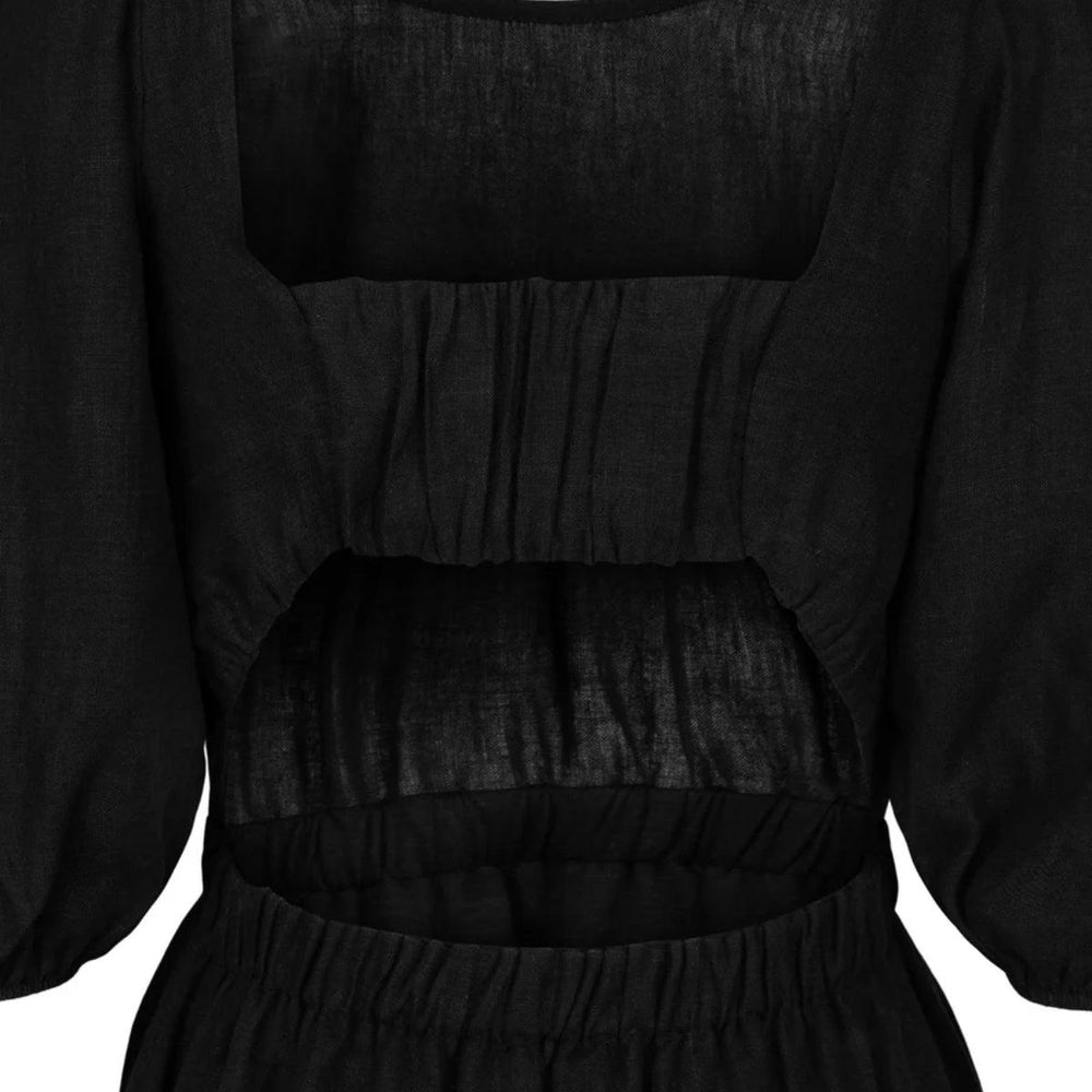 Rebecca Linen Dress- Black-ella&il-Bogartstore