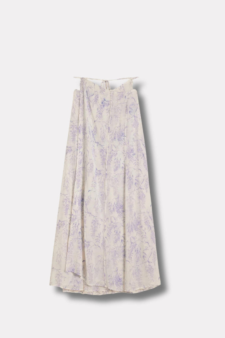 Ivy Print Wrap Skirt- Lilac mix