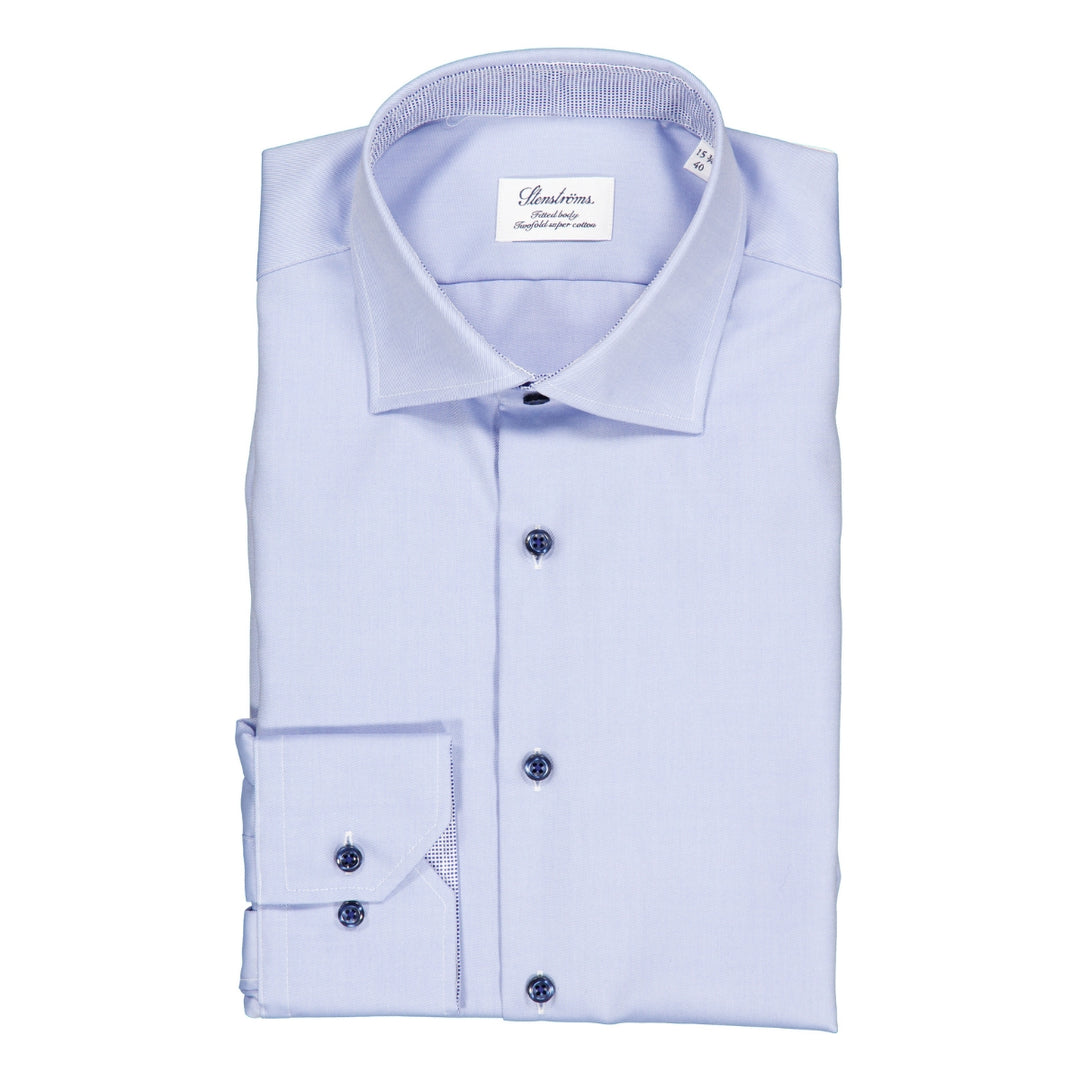 Fitted Body Twill Shirt Light Blue