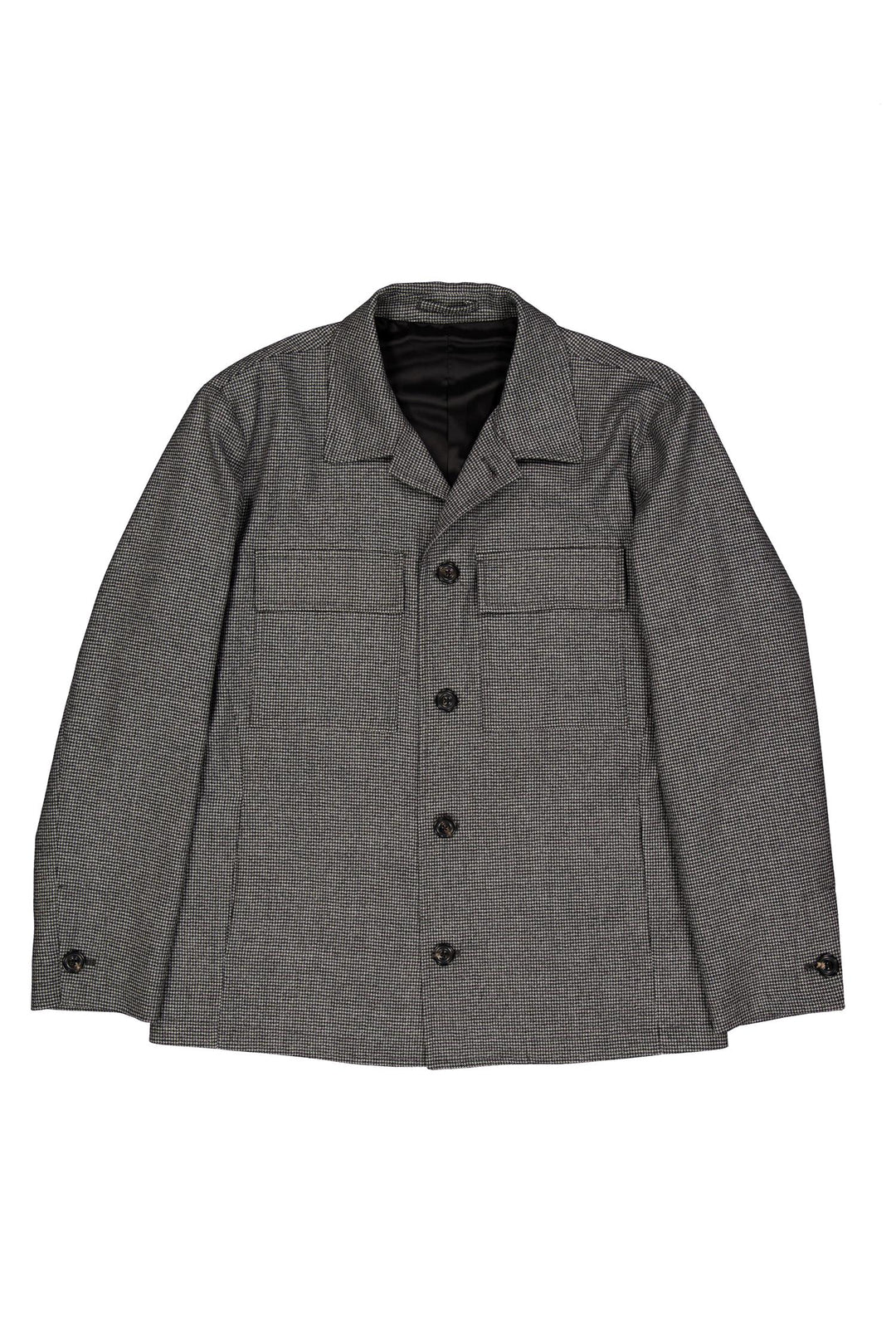 Wool/Cashmere Houndstooth Overshirt