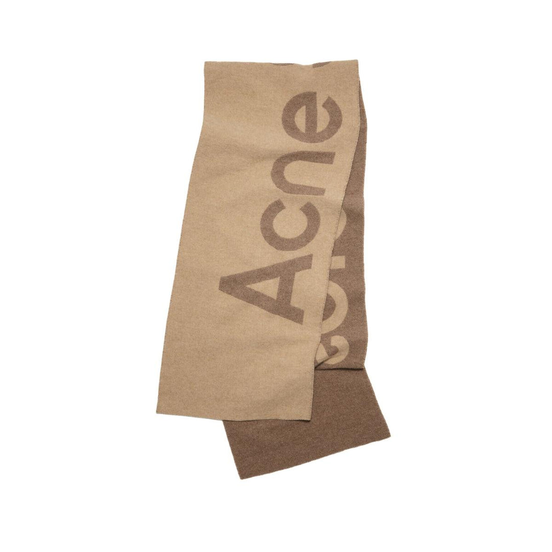 Logo Jacquard Scarf- Camel Brown-Acne Studios-Bogartstore