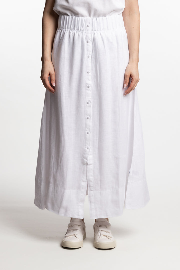 Thea Linen Skirt- White