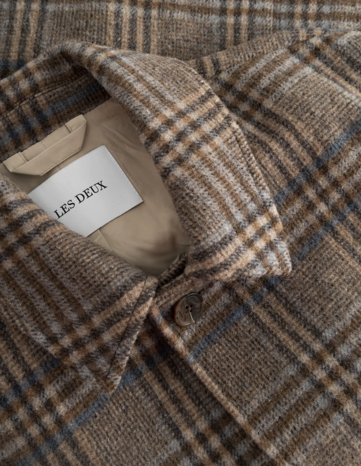 McKay Check Wool Coat Dark Sand/Mountain Grey