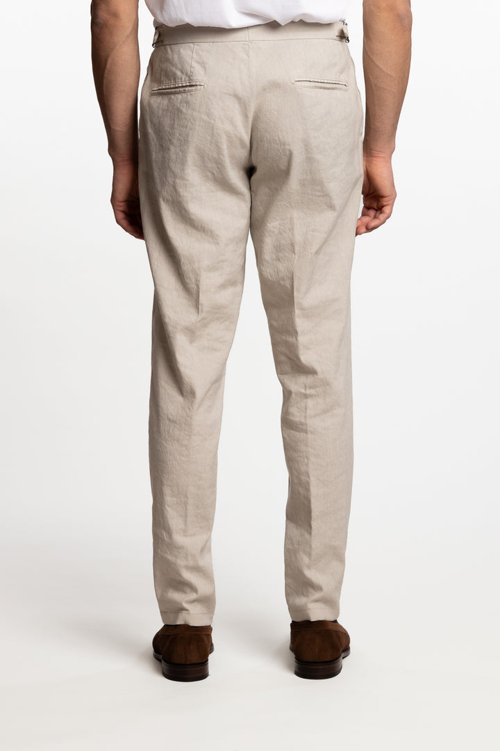 Pisa Cotton/Linen Trousers Trench Beige