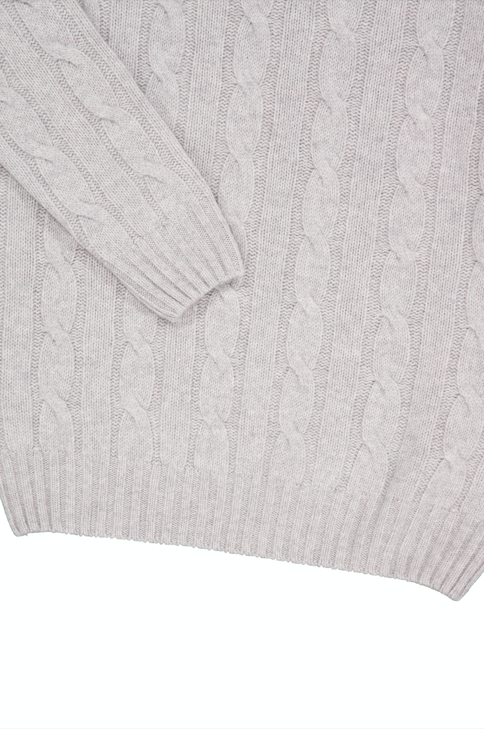 Scottish Heritage Wool Cable Knit Sweater Grey