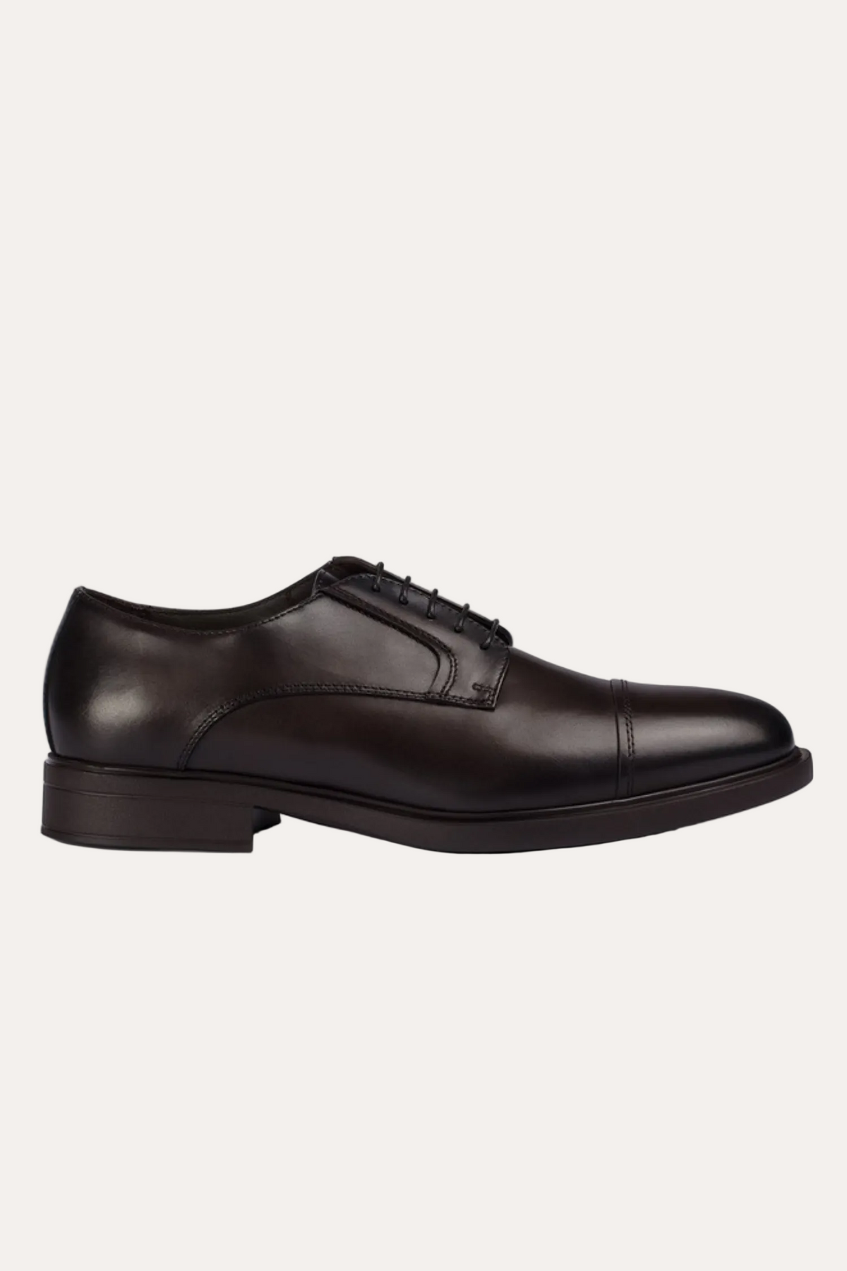 Doucal's Grained Derby Cap Toe Dark Brown