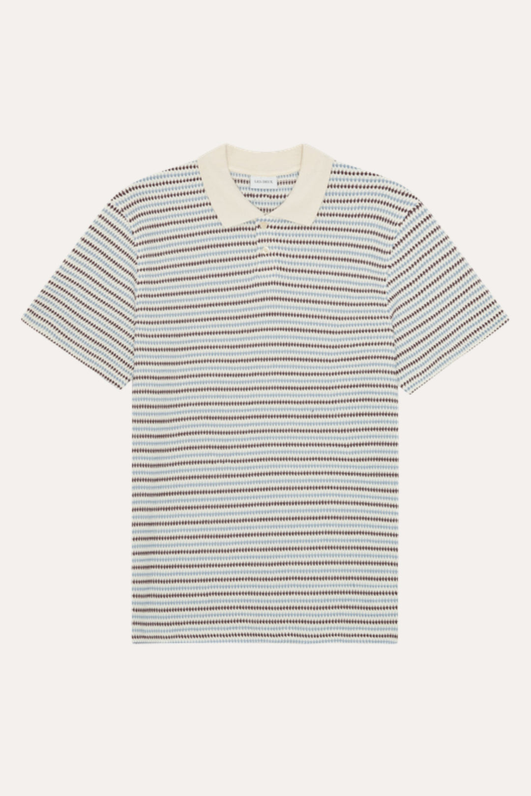 Knitted Stripe Polo Eggnog White