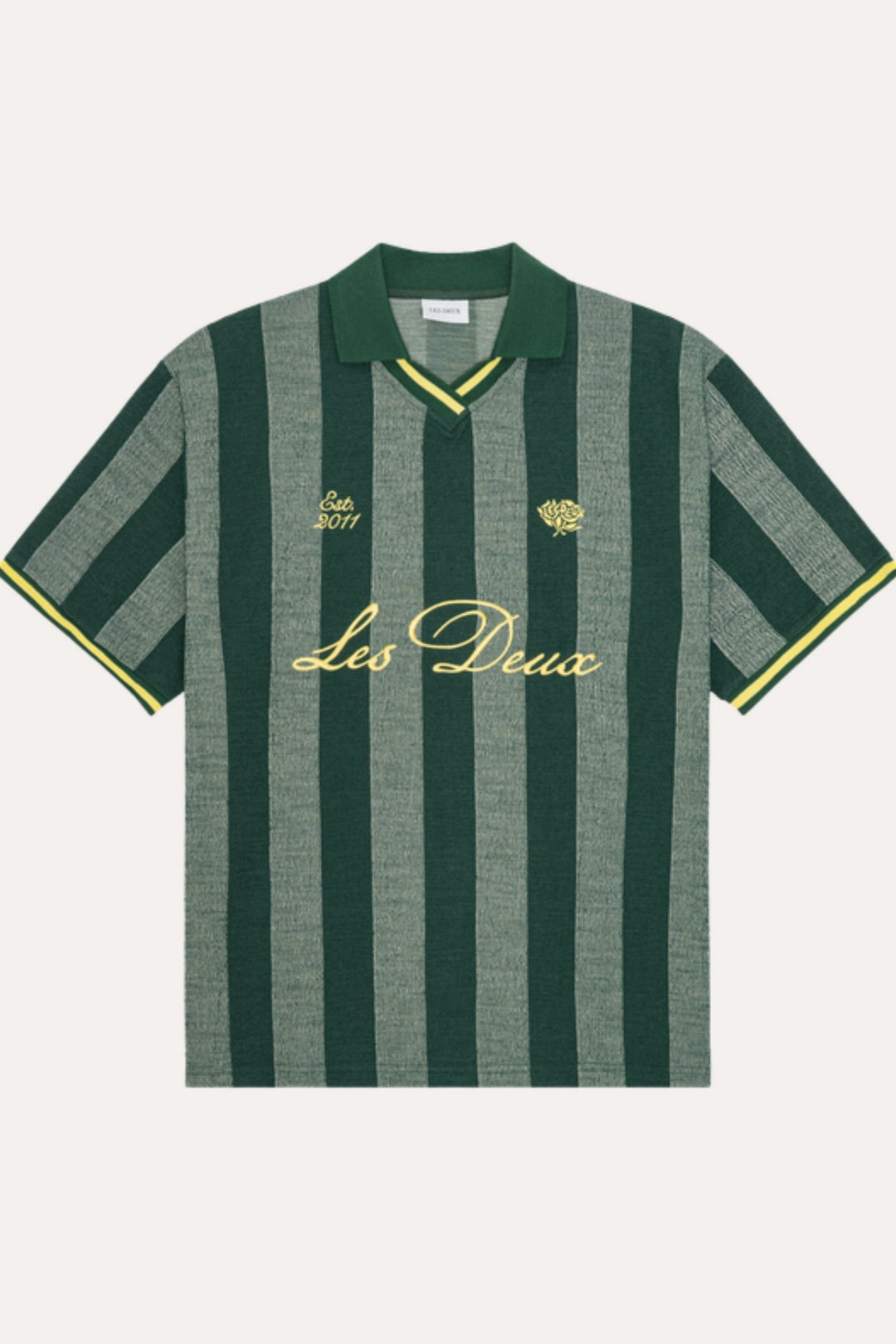 Stripe Jacquard Football Jersey Pine Green