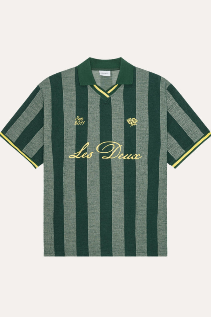 Stripe Jacquard Football Jersey Pine Green