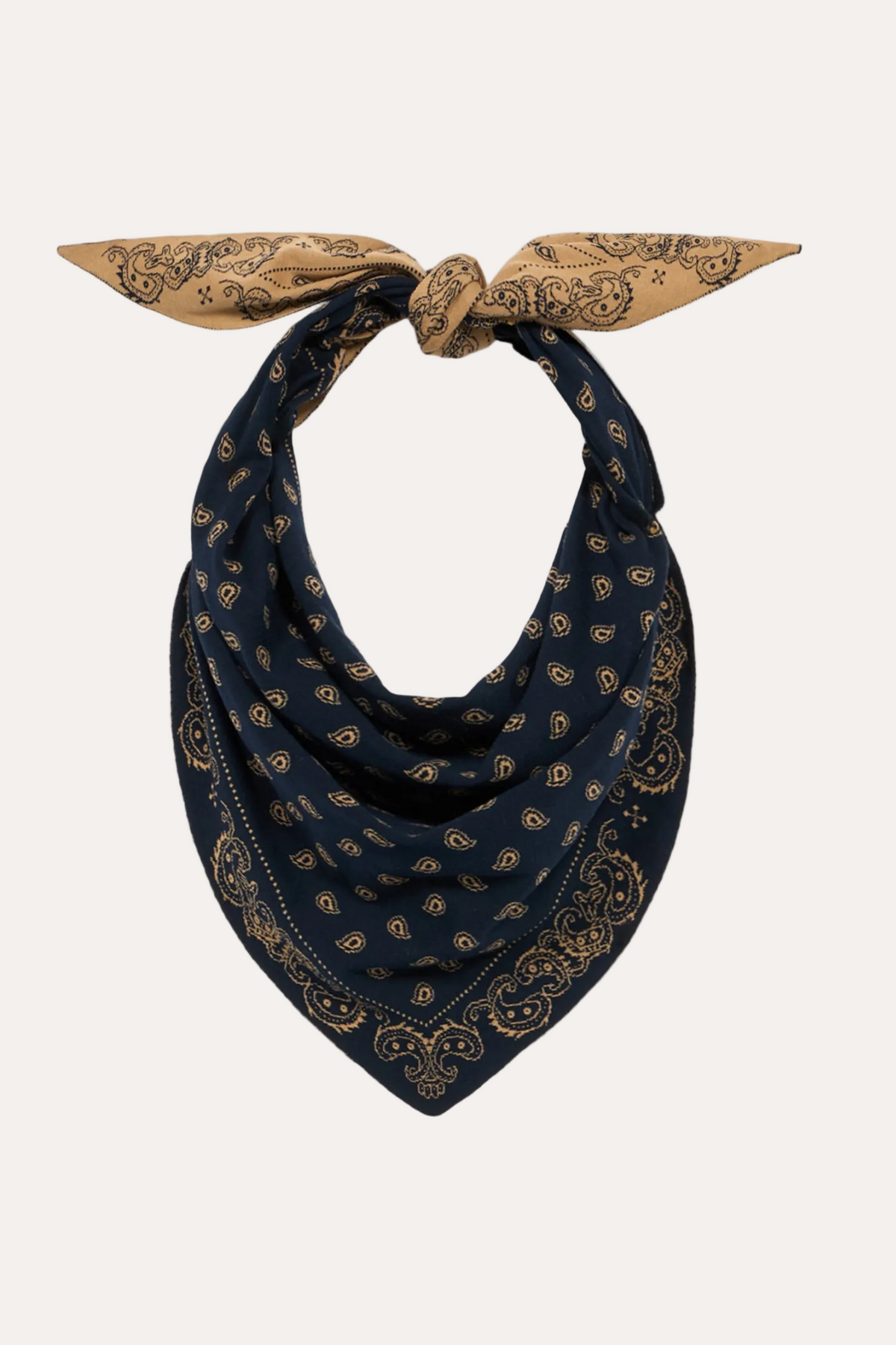 The Wild Rag Cotton Silk Blend Navy/Camel
