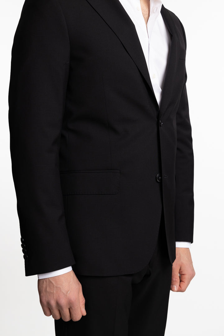 Edmund Slim Fit Wool Blazer Black