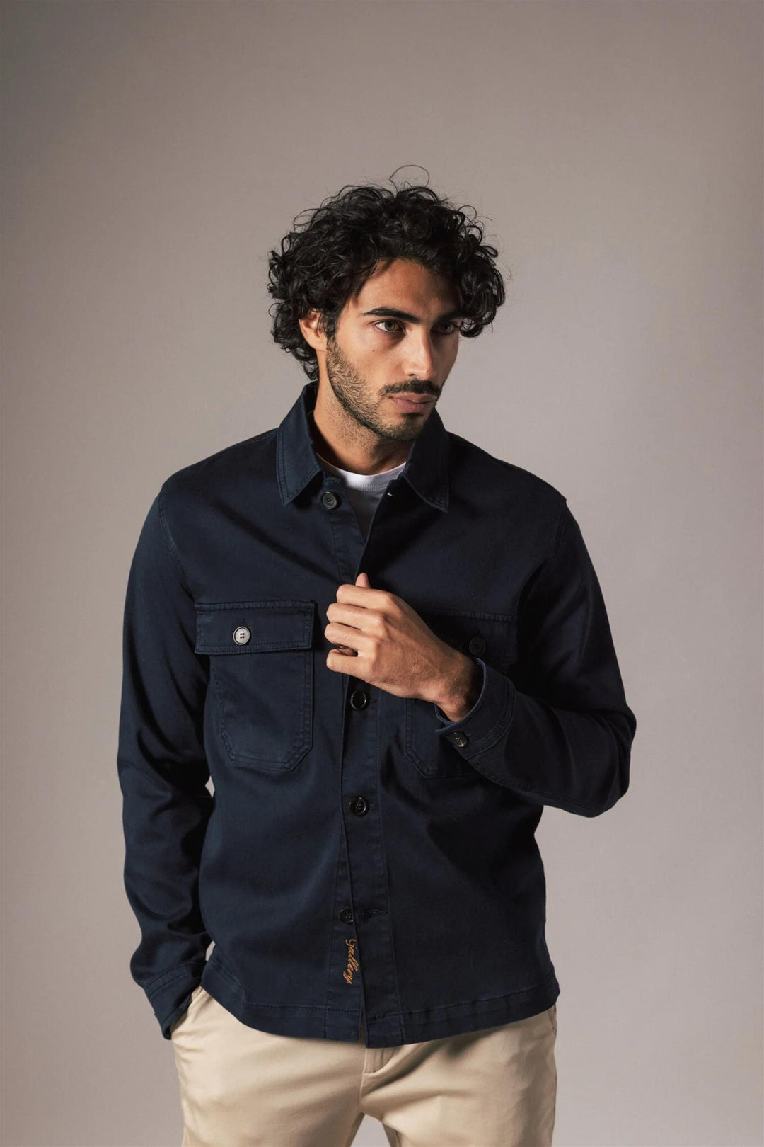 Matteo Soft Overshirt Navy