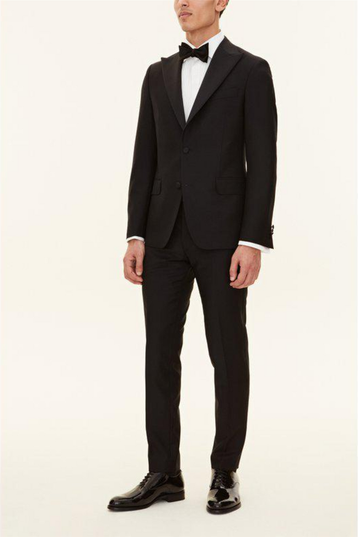 Denz Slim Fit Tuxedo Trousers Black