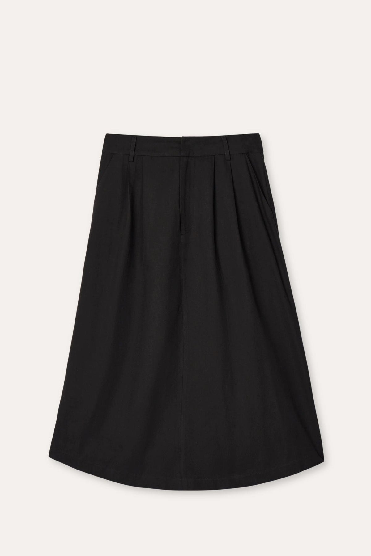 Poet Pleat Skirt- Jet Black
