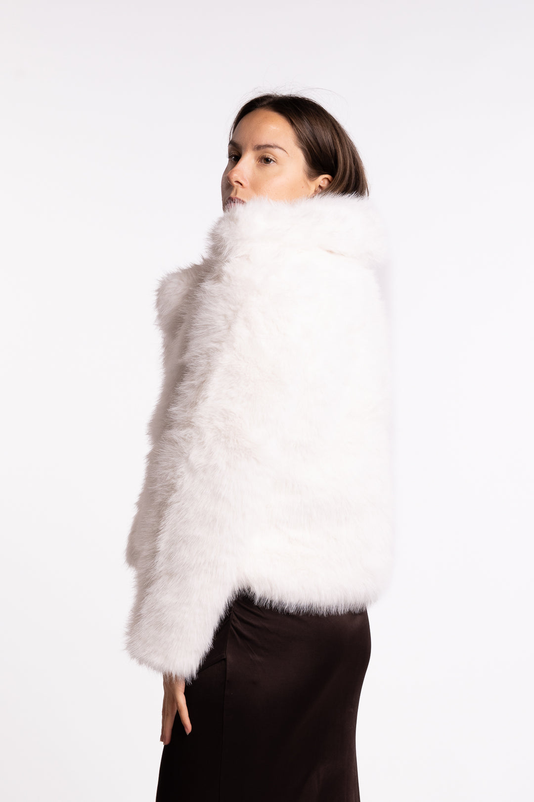 Sofia Fake Fur Jacket- White