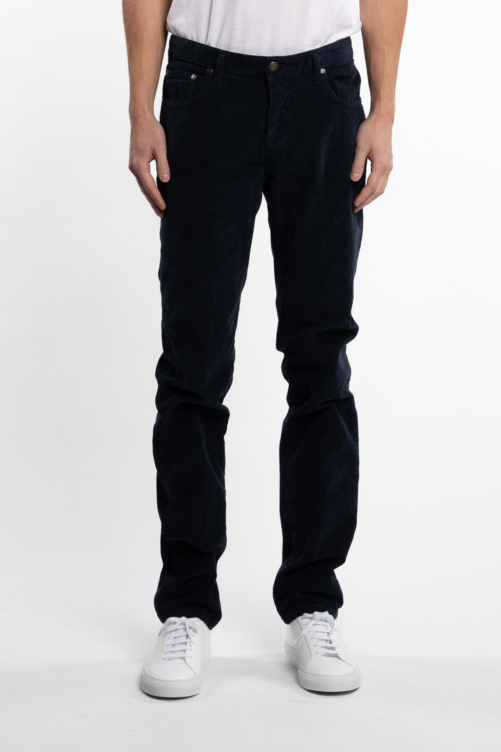 Cotton Corduroy 5-Pocket Pants Dark Blue