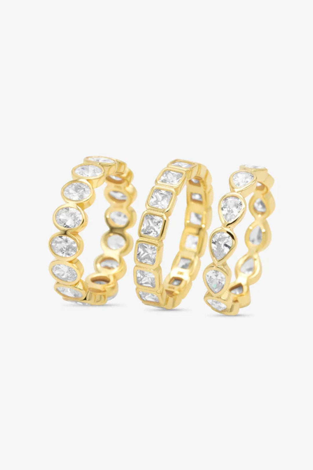 Diamond Band Ring Drop Gold