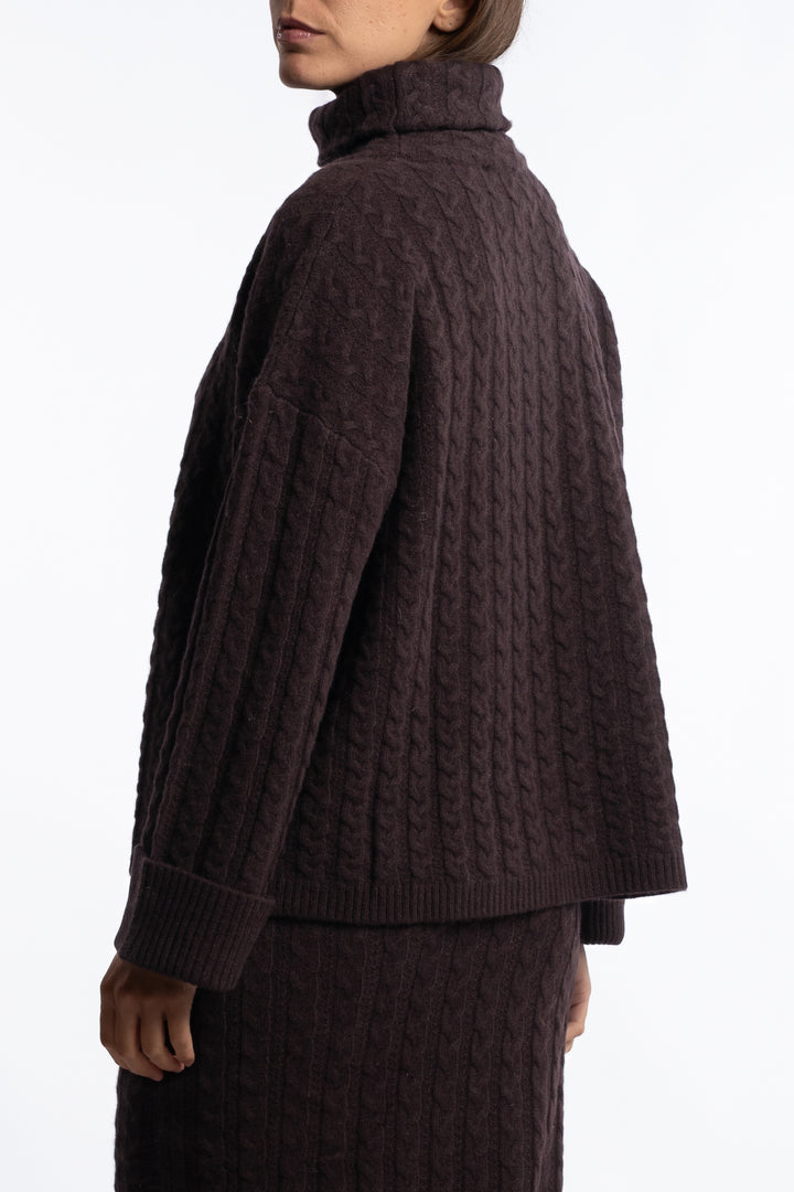Tilda Merino Sweater- Dark brown