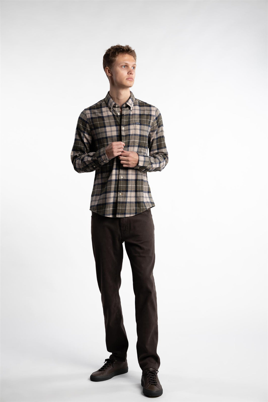 Fortrose Tailored Fit Shirt Forest Mist Tartan