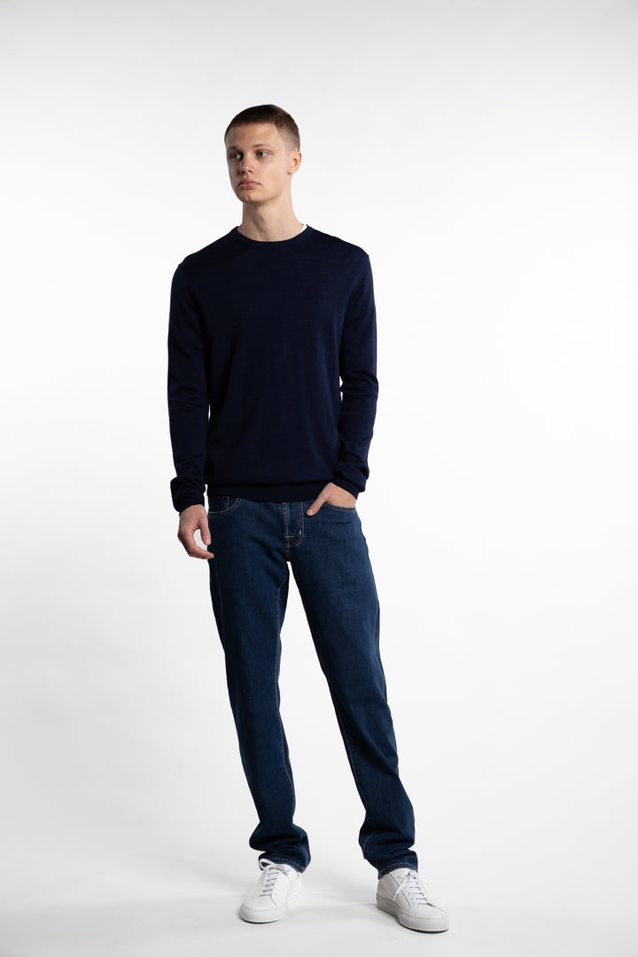 Alfredo Merino Wool Jumper Dark Navy