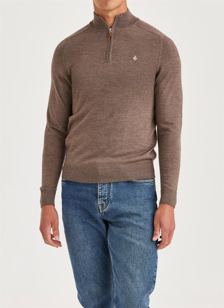 Merino John Zip Light Brown