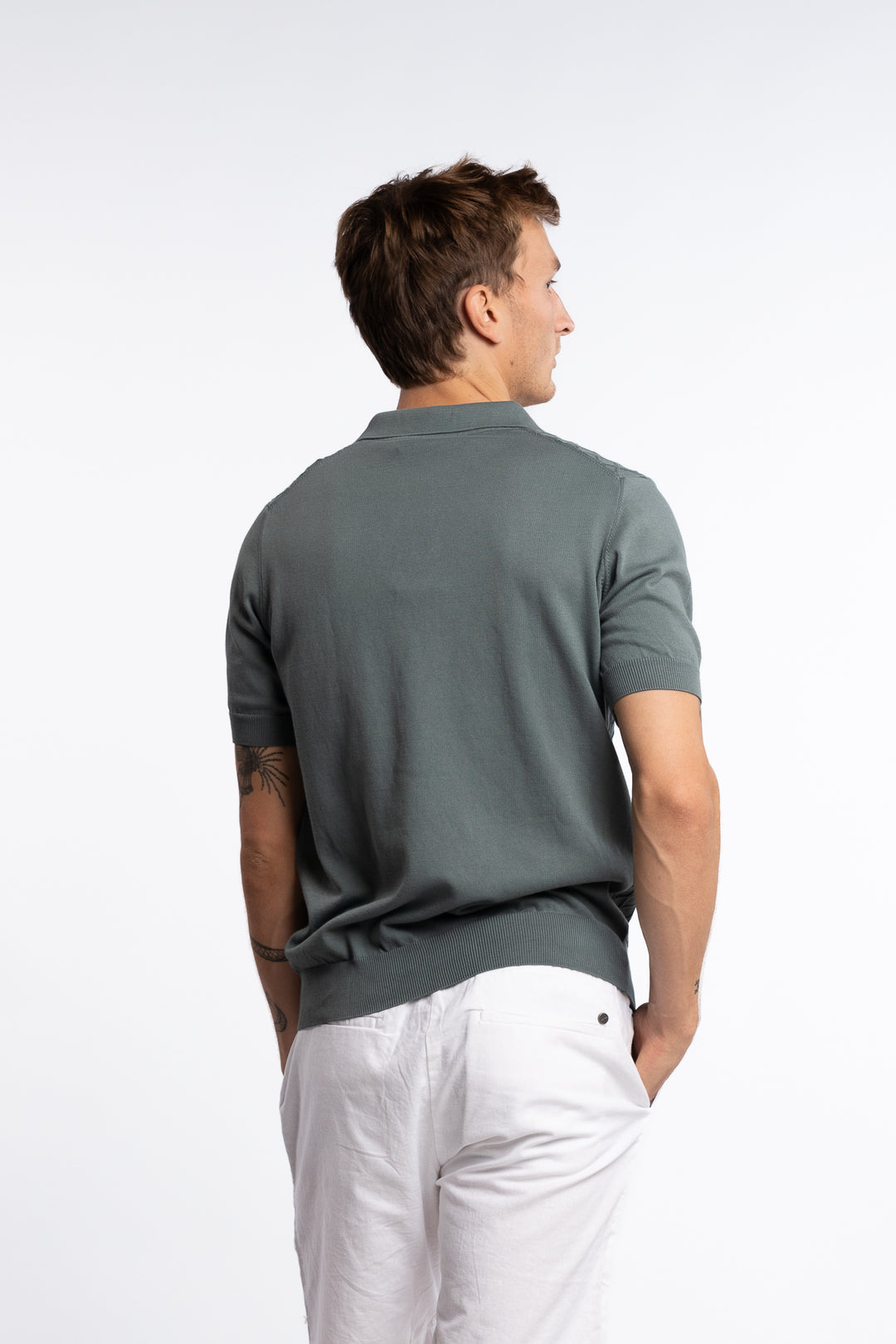 Mirza Cableknit Poloshirt Green