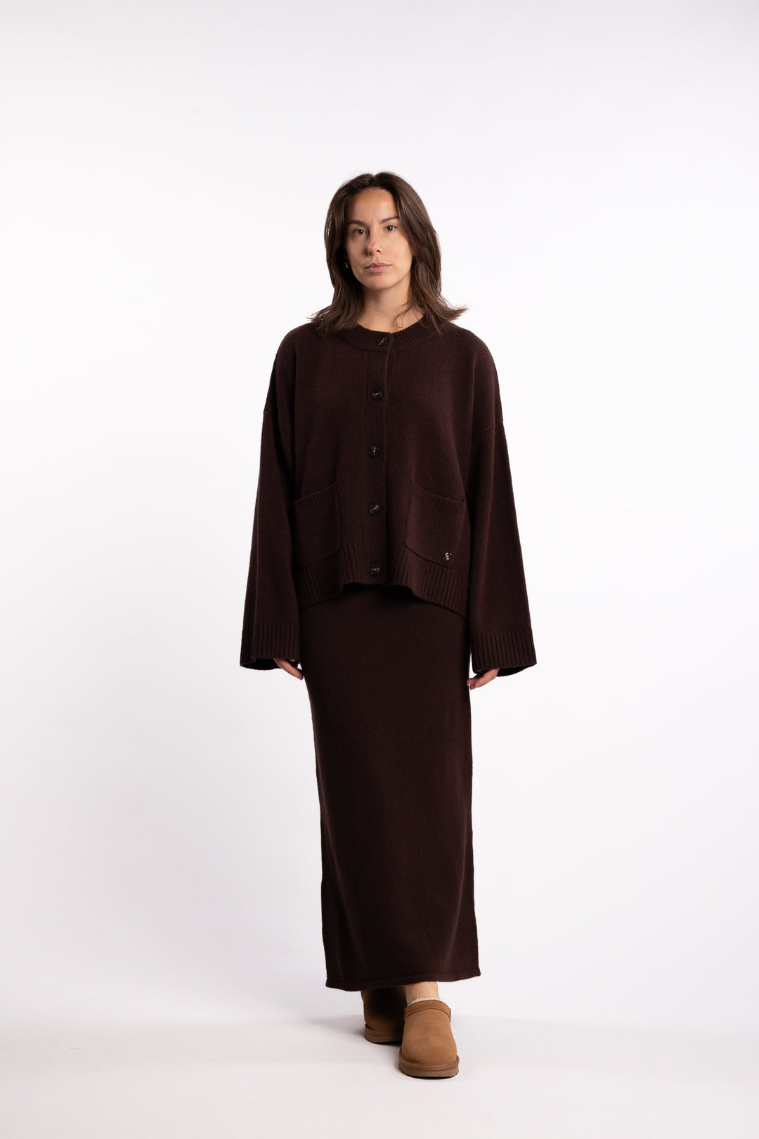 Wool Skirt - Dk. Brown