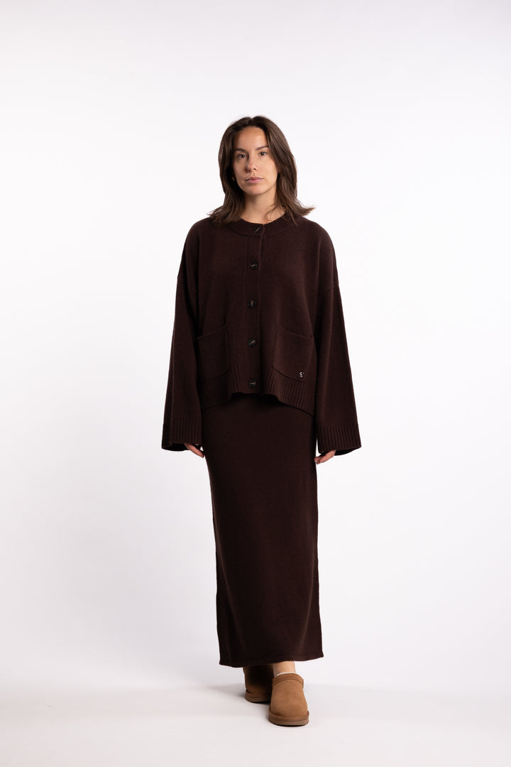 Wool Skirt - Dk. Brown