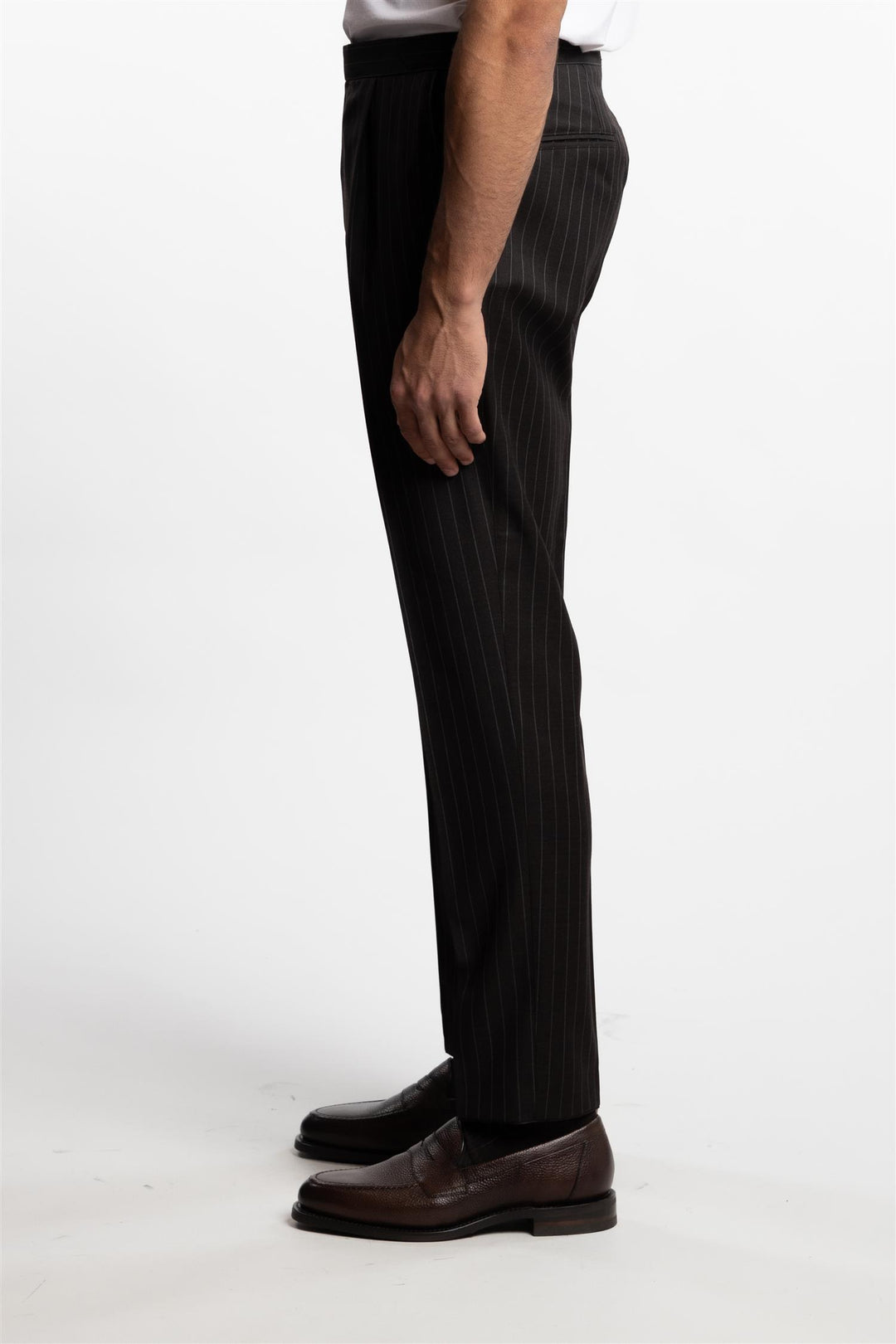 Prato Pleated Wool Trousers Dark Brown