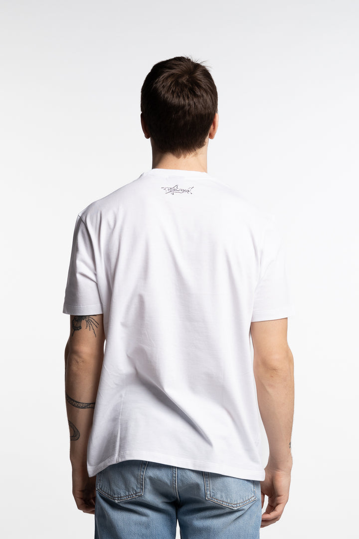 Printed Logo Cotton Jersey T-Shirt White