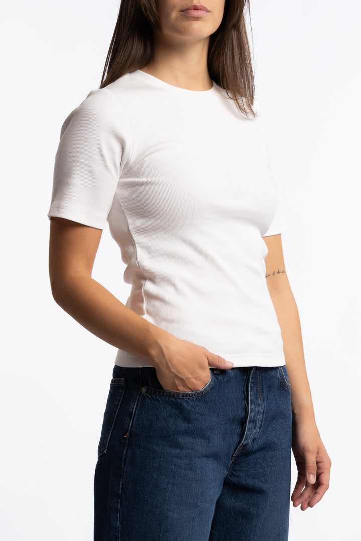 Pippa Rib Tee- Off-White