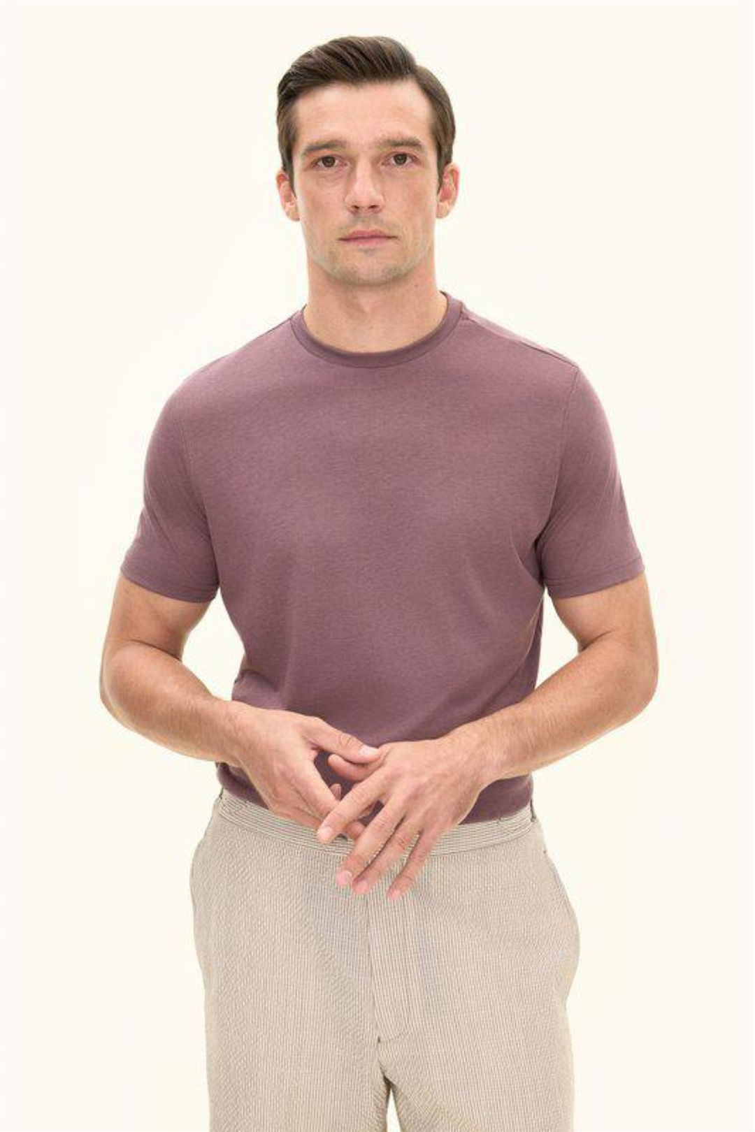 Kim Tencel/Cotton Regular Fit T-shirt Purple