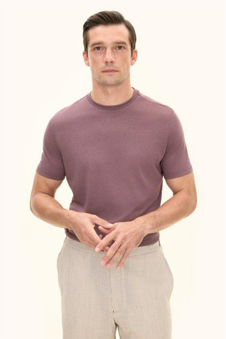 Kim Tencel/Cotton Regular Fit T-shirt Purple